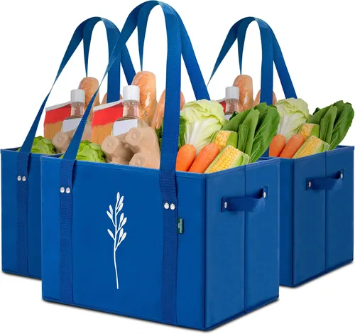 Vista 11 de Green Bulldog - Bolsas reutilizables para comestibles, resistentes y reutilizables, con asas largas, plegables y plegables, con capacidad para hasta