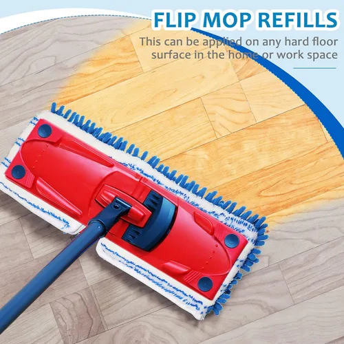 Vista 2 de Chengu 6 piezas de repuestos de microfibra para mopa abatible, cabezales de repuesto de doble cara, almohadillas de limpieza lavables a máquina