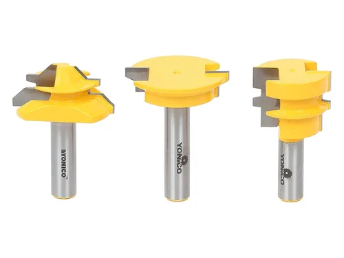 Vista 2 de YONICO Juego de brocas para enrutador de carpintería 2 bits Rabbet Mitre 1/2 pulgada 15233