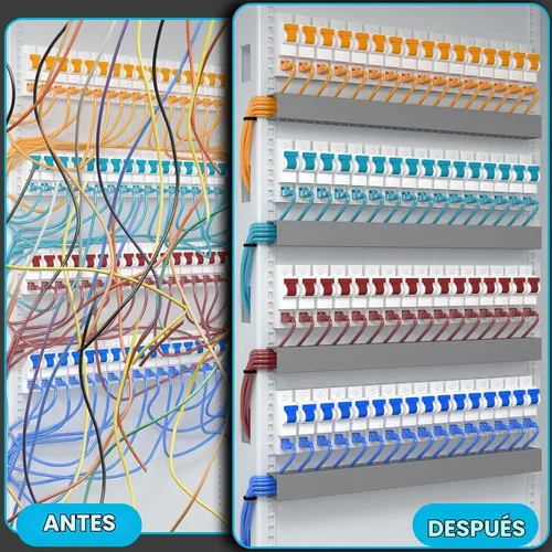 Vista 5 de Kit de conducto de cable con ranura abierta, 31.4" (2 x 15.7) para gestión de cables de rack de servidor, conducto de gestión de cables para ocultar