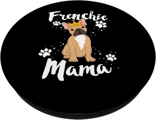 Vista 2 de French Bulldog Frenchie Mama - Soporte y agarre para teléfonos y tabletas, Negro
