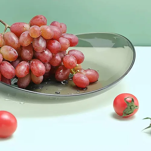 Vista 6 de HEXEH Plato de frutas para el hogar, 2 piezas, plato de frutas para el hogar, simple y moderno, mesa de café, plato de frutas secas, plato de fruta