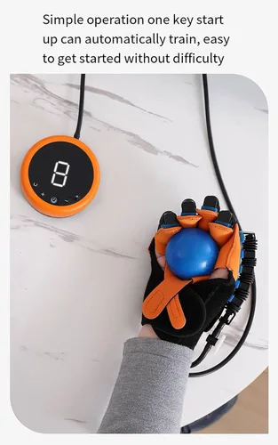 Vista 8 de Guante robot de rehabilitación de ambas manos, dispositivo de entrenamiento de fuerza de los dedos para hemiplejia cerebral, fuerza ajustable