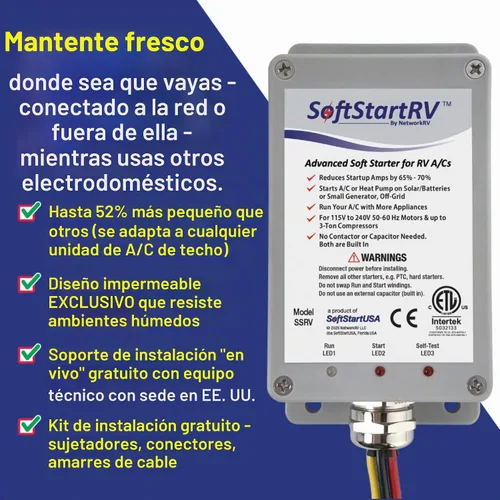 Vista 2 de SoftStartRV arranque suave para aire acondicionado de RV, kit de arranque suave de CA para aire acondicionado, fácil arranque incluso con un