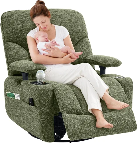 Vista 8 de Mecedora para guardería reclinable eléctrico con reposabrazos de Gris