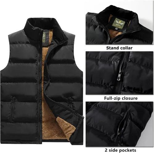 Vista 2 de Vcansion Men's Outdoor Casual Stand Collar Padded Vest Coat