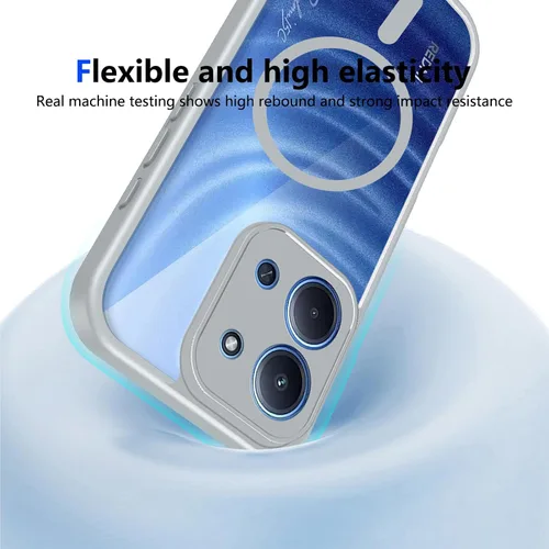 Vista 352 de Funda magnética transparente compatible con Xiaomi 17T, color negro 2 en 1 PC + TPU cubierta de teléfono a prueba de golpes, carcasa protectora