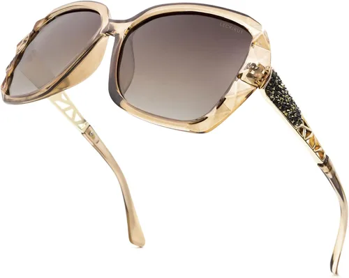 Vista 2 de LECKIRUT - Lentes de sol de gran tamaño para mujer, lentes de sol clásicos y a la moda con protección UV polarizada