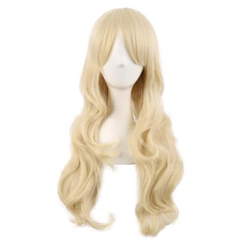 Vista 14 de MapofBeauty - Encantadora peluca larga y rizada para mujer, 28 pulgadas (70 cm), negro