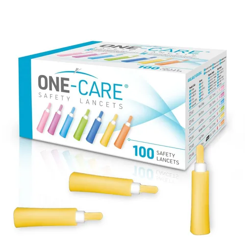 Vista 10 de ONE-CARE Lancetas de seguridad, activadas por contacto, 28G x 0.071 in, caja de 100, pruebas de diabetes, estéril, de un solo uso (28G x 0.071 in)