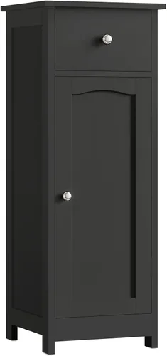 Vista 8 de Iwell Armario de baño, armario de almacenamiento de baño con 2 puertas y 3 estantes, 3 alturas disponibles, para sala de estar, entrada, cocina