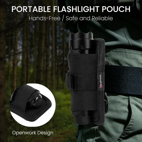 Vista 5 de ULTRAFIRE Mini linterna de un solo modo con funda, 1200 lúmenes de alto lumen zoomable linterna LED de mano linterna de servicio con funda