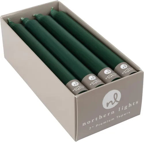 Vista 2 de Northern Lights Candles - 7" 12pk Tapers - Hunter Green - 71737