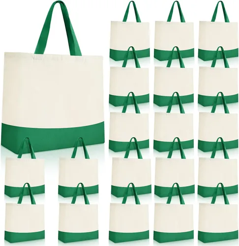 Vista 13 de Silkfly Paquete de 20 bolsas de lona grandes de 18.5 x 15 pulgadas, bolsas de lona reutilizables para sublimación a granel, bolsas de algodón