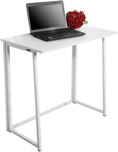 Vista 9 de Escritorio plegable, pequeño escritorio plegable de 31.5 pulgadas para espacios pequeños, mesa de computadora que ahorra espacio, mesa de trabajo