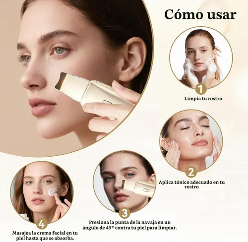 Vista 5 de Herramientas para quitar puntos negros, espátula facial 4 en 1 para Dorado