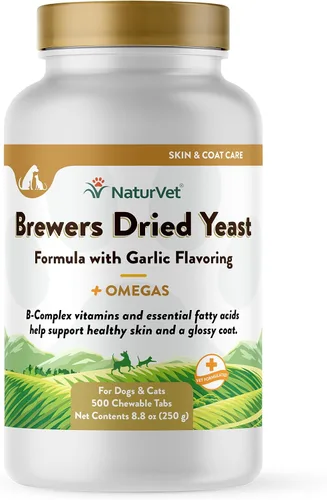 Vista 10 de NaturVet Fórmula de levadura seca de cerveza con sabor a ajo - Plus Omegas Rico en ácidos grasos omega-3, 6 y 9 Fortificado con B1, B2, niacina