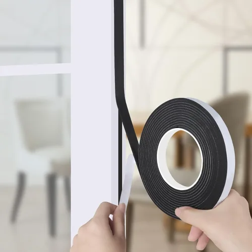 Vista 11 de Cinta de sellado de espuma EVA, 1 pulgada de ancho x 1/4 pulgada de grosor, cinta adhesiva para puertas y ventanas, bloqueador de corrientes