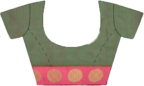 Vista 6 de Chandrakala Women's Indian Ethnic Banarasi Saree with Unstitched Blousepiece(1308)