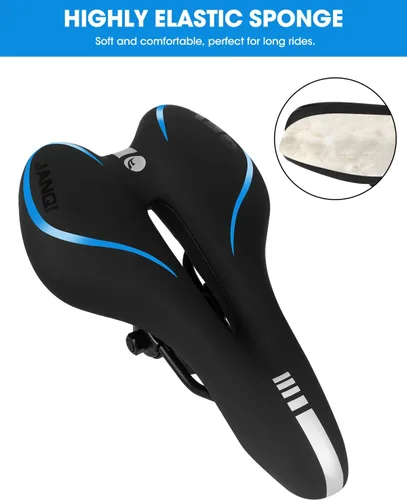Vista 5 de Cómodo asiento de bicicleta para hombres y mujeres, asiento de bicicleta impermeable, silla de bicicleta de montaña transpirable, sillín