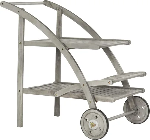 Vista 7 de Safavieh Outdoor Collection Lodi - Carrito de té, gris lavado