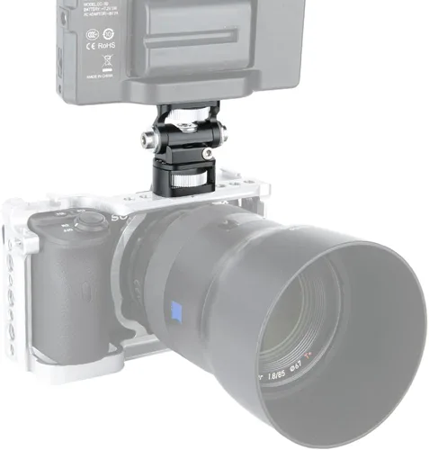 Vista 5 de NICEYRIG Soporte para monitor DSLR para montaje ARRI, inclinación de 180° y soporte giratorio de 360°, soporte de monitor de campo de 5 pulgadas y 7