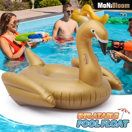 Vista 4 de Flotador inflable gigante para piscina con alas estables para decoraciones de fiesta de verano, flotador de piscina para adultos