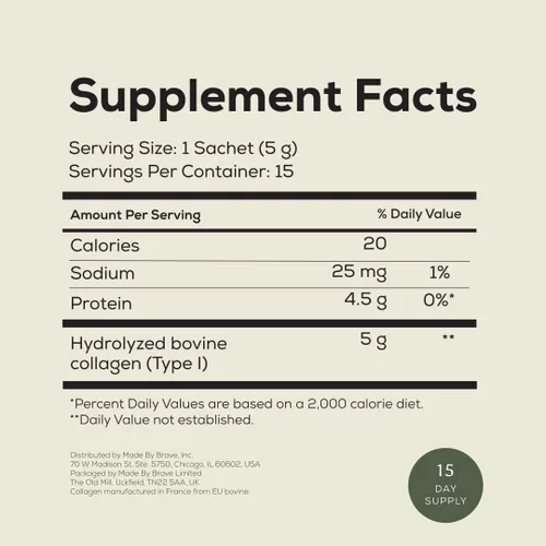 Vista 8 de Ancient + Brave Paquetes de colágeno en polvo True Collagen de 15 x 0.18 oz, péptidos de colágeno alimentados con pasto de la UE, proteína en polvo