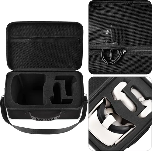 Vista 4 de Hard Carrying Case for Oculus Quest 2 All-in-One VR Gaming Headset with USB Flash Drive Case - 2 Pack
