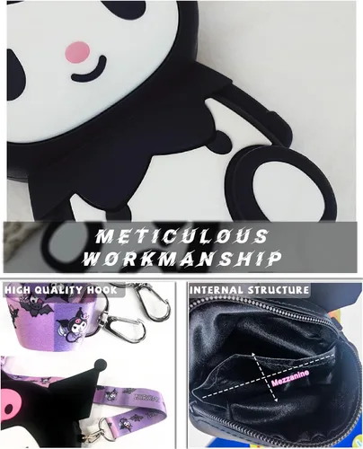 Vista 4 de CZZLYJ My Melody - Bolso cruzado de hombro con diseño de caricaturas Kuromi de anime lindo bolso de hombro