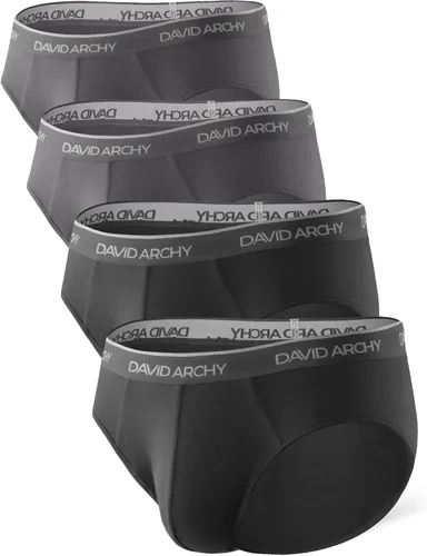 Vista 8 de DAVID ARCHY - Calzoncillos para hombre, de rayón de bambú, con soporte de absorción de humedad, tipo bolsa, suaves, paquetes de 4 o 7
