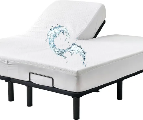 Vista 8 de Protector de Colchón de Bambú y Viscosa Kingnex para Cama Individual, Refrigerante, Impermeable, Transpirable, Silencioso, Ajustado, Funda de Colchón