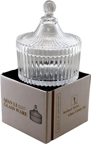 Vista 4 de Dependable Industries Inc. - Tazón de cristal para dulces y azúcar con tapa, perfecto para dulces, azúcar y cubos, adición esencial para café