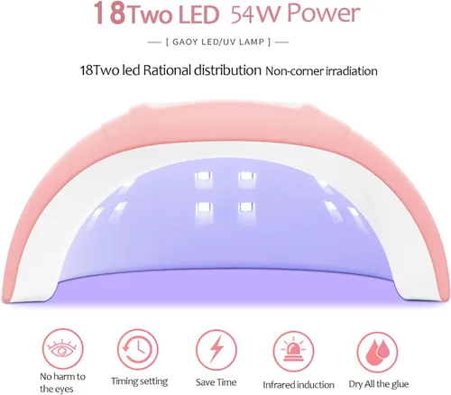 Vista 4 de FUNSHOWCASE Lámpara LED UV 54W Resina Curado Luz, Kit de Fundición de Joyería, Esmalte de Uñas de Gel 3 Ajustes de Temporizador, Sensor Automático