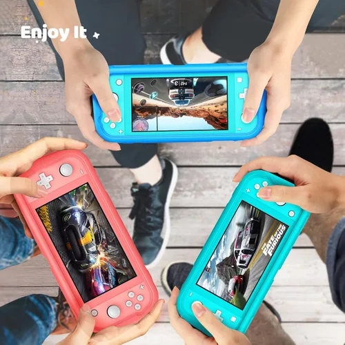 Vista 9 de Fintie Kids Case for Nintendo Switch Lite 2019 w2 Game Card Slots - Ultralight Shockproof Protective Cover with Ergonomic Grip, Kids Friendly Grip