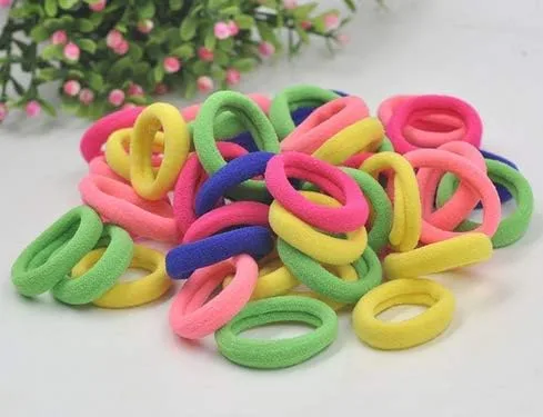 Vista 5 de Accesorios para el cabello para niñas y niños, bandas de goma para cola de caballo, bandas elásticas para el cabello (negro)