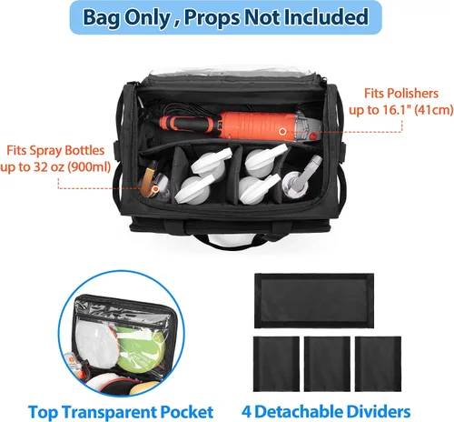Vista 2 de samdew Bolsa grande de detalles, organizador de detalles para almacenamiento de suministros de detalles de automóviles, organizador de limpieza