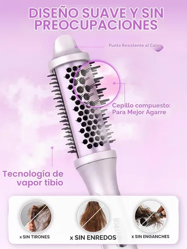 Vista 6 de SHEGLAM Steam Thermal Brush, 1.5" Round Brush for Blowout Look, Dry & Steam