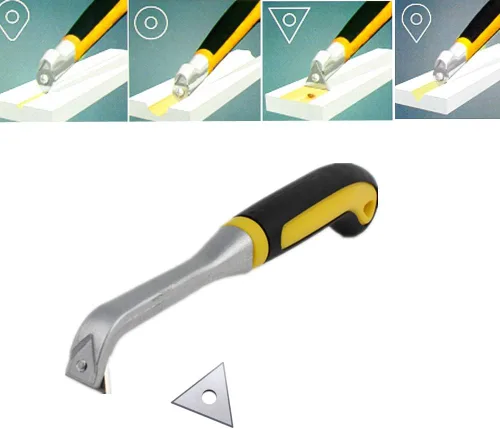 Vista 5 de Raspador multiusos de pintura de carburo con raspador de forma triangular, raspadores de mano, para quitar pintura, pegamento, barniz óxido