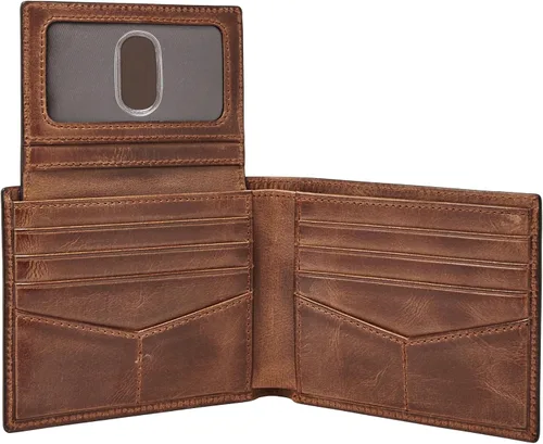 Vista 3 de Fossil Derrick - Cartera de piel con bloqueo RFID y funda extraíble para tarjetas
