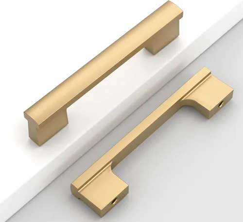 Vista 10 de Paquete de 12 manijas de níquel satinado cepillado de 5 pulgadas (5.039 in) para gabinetes de cocina, tiradores de cajones de cocina, accesorios