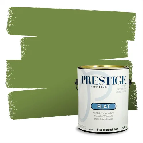 Vista 202 de Prestige Paints - Pintura exterior e imprimación en uno, 1 galón, plano, compatibilidad comparable con el color menta «Whipped Mint» de Behr