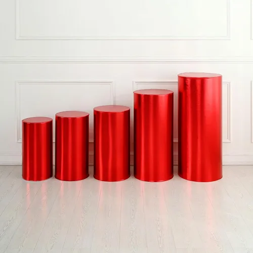 Vista 22 de Fundas para soportes de cilindro para fiestas, soportes de pedestal de cilindro, fundas elásticas de bronce, cubierta de pedestal de cilindro