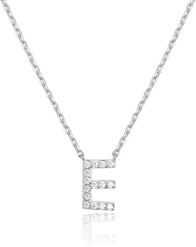 Vista 45 de PAVOI 14K White Gold Plated Cubic Zirconia Initial Necklace Letter Dainty Necklaces for Women