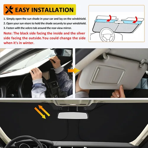 Vista 3 de D-Lumina Parasol delantero Winshield para Range Rover Sport 2014-2022 Protector solar plegable bloquea los rayos UV, parasol para ventana