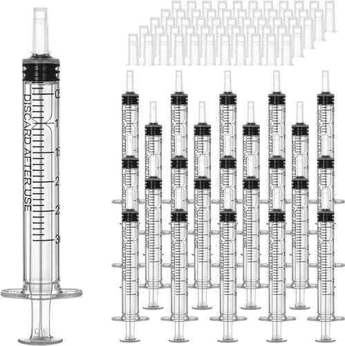 Vista 9 de Paquete de 20 jeringas de 1ml con tapa para líquido, jeringas pequeñas de plástico de 1cc con cubierta para mascotas orales, laboratorios