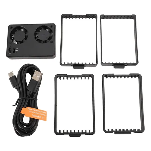 Vista 6 de Dual Camera Cooling Fan Fast Heat Dissipation Silent External Cooler for Live Broadcast, ABS Matte Finish 4 Images 60 Minutes Endurance