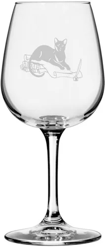 Vista 157 de Copa de vino de 12.75 onzas con temática de gato abisinio grabada para todo uso