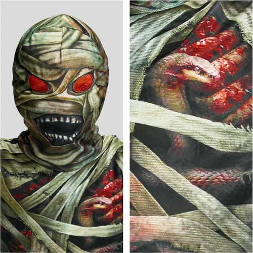 Vista 6 de IKALI Zombie Mummy - Disfraz de Halloween para niños y niñas, traje de fiesta