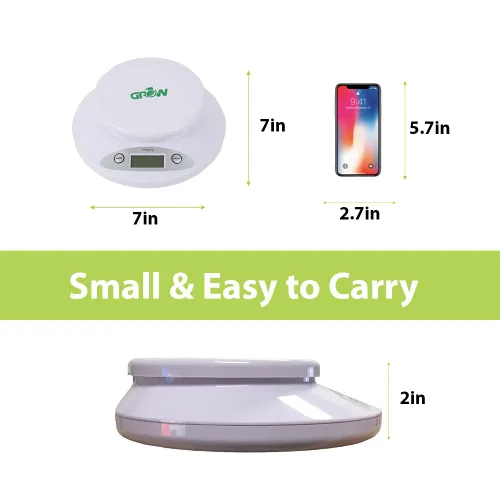 Vista 3 de Grow1 Báscula digital hidropónica de nutrientes para plantas de cultivo de 0.00 oz con cuenco de plástico extraíble, báscula digital de cocina